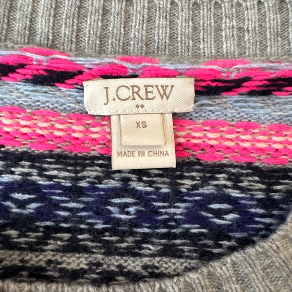J. Crew Festive Fair Isle Viscose Wool Sweater Women's Size XS - Picture 6 of 8